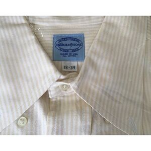 Madison Cream and Yellow Dress Shirt with Classic Collar